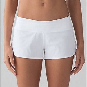 WHITE LULULEMON SHORTS!!
